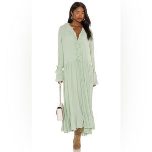 Free People Sweet Darlin Minted Jade Boho Maxi Dress Size Medium